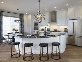 The kitchen in the Onyx show home in Yorkville, by Mattamy Homes.