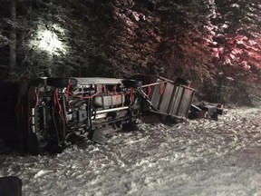 Reuben and the Dark's tour van and trailer are seen following a crash near Field B.C. in this undated handout photo.