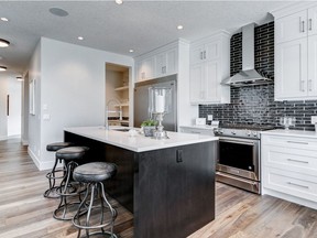 The kitchen in the Homes by Us show home in Discovery Ridge.