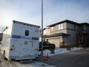 The scene of a shooting at Paramount Villas N.W. in Calgary, on Tuesday, December 18, 2018.