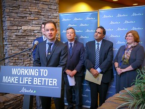Service Alberta Minister Brian Malkinson during an announcement on the new rules for those living in condominiums.