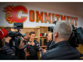 Calgary Flames Mikael Backlund skated at practice today and will travel with the team on its road trip starting in Minnesota. Al Charest Postmedia
