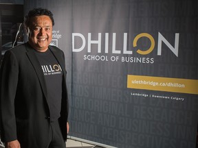 Calgary businessman Bob Dhillon was photographed in Calgary after announcing a$10M gift to the University of Lethbridge on Wednesday March 14, 2018. Gavin Young/Postmedia