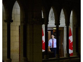 Prime Minister Justin Trudeau makes his way from his office on Parliament Hill in Ottawa.