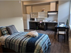 The interior of a home at the Maple, by built by Homes by Avi and to be run by HomeSpace Society. This building in Bridgeland will provide housing for 25 women in need.