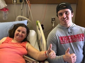 Humboldt Broncos survivor Ryan Straschnitzki met Friday with Rozalia Meichl, who was also paralyzed when she was pushed into the path of an oncoming CTrain by a stranger last month. The meeting at Foothills Hospital brought Meichl, 64, to tears.