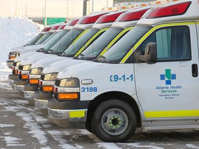 New EMS units are stored in a south Calgary lot near the southeast neighbourhood of Midnapore Friday, December 7, 2018. Jim Wells/Postmedia