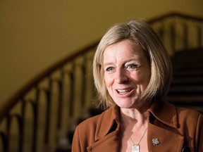 Premier Rachel Notley attends a first ministers meeting in Montreal on Dec. 7, 2018.