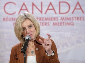 Alberta Premier Rachel Notley speaks to the media at the First Ministers conference Friday, Dec. 7, 2018 in Montreal.