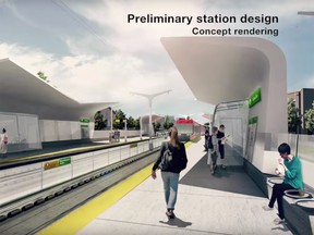 Rendering of preliminary station design on Green Line.