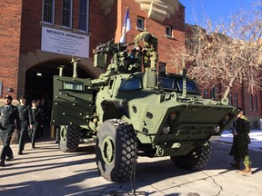 The King's Own Calgary Regiment christened a Tactical Armoured Patrol Vehicle (TAPV) as the Calgary on Saturday, Dec. 8, 2018. (Ryan Rumbolt / Postmedia)