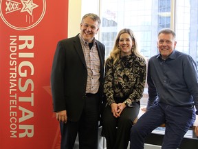Rigstar co-founder Brent Grisdale, the company's new chief operating officer, Coralee Mazurek, and co-founder/president and CEO Dan Grisdale. Supplied photo, for David Parker column. December 2018