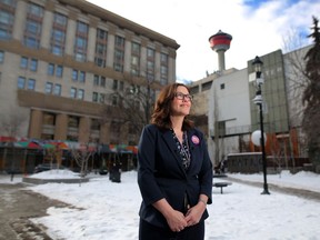 Colleen Dickson, CFO, Arts Commons, in the area that will be used to for the new building in the Arts Commons Transformation (ACT) project. Leah Hennel/Postmedia