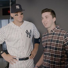 Brett Barrett with Yankees slugger Aaron Judge.