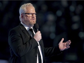 Jim Gaffigan introduces a performance by Little Big Town at the 60th annual Grammy Awards at Madison Square Garden on Sunday, Jan. 28, 2018, in New York.