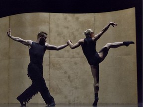 Ballet BC dancers Justin Rapaport and Parker Finley in the work Enemy In The Figure, part of a triple bill from Ballet BC at the Jubilee Auditorium. Courtesy, Michael Slobodian