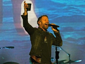 American country music singer and songwriter Dierks Bentley performs in concert at Rogers Place in Edmonton.