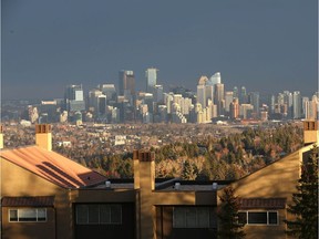 Calgary skyline looking west from the Patterson Heights nieghborhood on Wednesday, November 14, 2018.
