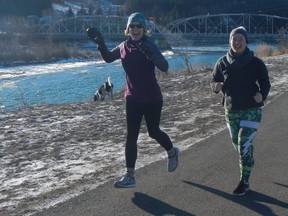 Two participants taking part on the annual Cochrane New Year's Eve fundraising race on Dec. 31, 2018. Supplied photo