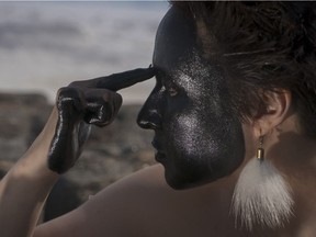 Laakkuluk Williamson Bathory, Timiga nunalu, sikulu (My body, the land and the ice), 2016, video still. Video: Jamie Griffiths. Courtesy of the artist. Part of a new exhibition #callresponse at TRUCK Contemporary Art in Calgary and Stride Gallery.