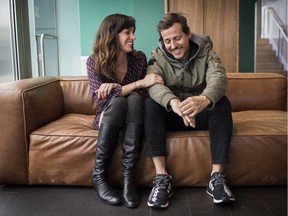 Chantal Kreviazuk, left, and Raine Maida pose for a portrait at the Thompson Hotel in Toronto, Wednesday, January 23, 2019.