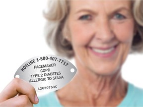 Every subscriber to the MedicAlert service wears a medical ID with a unique identification number allowing first responders to access their profile even if the person is unable to identify themselves at the time. This file photo shows a MedicAlert bracelet. (Provided / MedicAlert Foundation Canada)