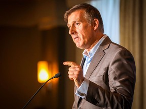 Maxime Bernier, the People's Party of Canada leader and former Conservative leadership hopeful, speaks to a room full of supporters on Saturday, January 26, 2019 during a joint rally in Calgary with Derek Fildebrandt.