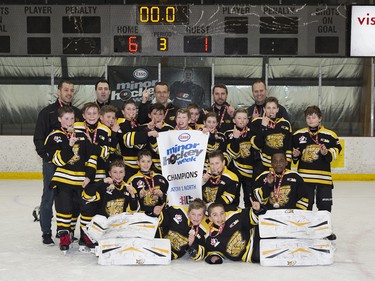 The Bow River Bruins 1 captured the Atom 1 North crown during Esso Minor Hockey Week which finished on Saturday. Cory Harding Photography