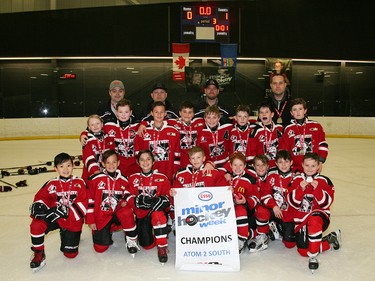 Trails West 2 Red took the Esso Minor Hockey Week Atom Division 2 South title on Saturday. Cory Harding Photography