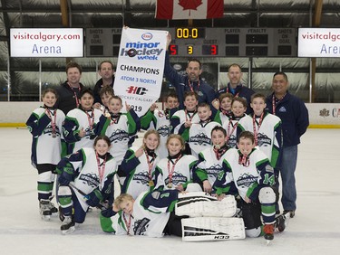The Atom Division 3 North champion of Esso Minor Hockey Week was Springbank 3 Blue. Cory Harding Photography