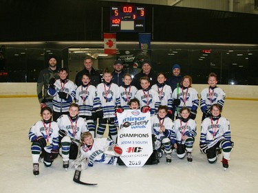 The champions of the Atom 3 South division of Esso Minor Hockey Week were the Glenlake Hawks 3 Green. Cory Harding Photography