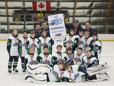 The Sprinbank Rockies 5 Green were the champions of the Atom 5 North division in Esso Minor Hockey Week. Cory Harding Photography