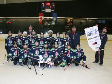 The Midnapore Mavericks 6 took the crown in the Atom 6 South division of Esso Minor Hockey Week. Cory Harding Photography