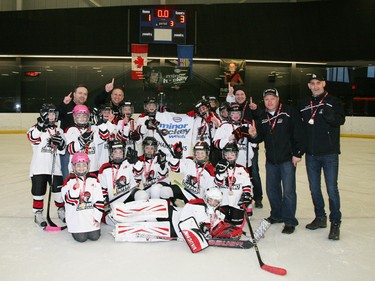 The Esso Minor Hockey Week champions in the Atom Girls division were the GHC Inferno Heat. Cory Harding Photography