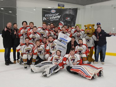 The Southwest 1 Cougars prevailed in the Bantam 1 division during Esso Minor Hockey Week, which wrapped up on Saturday. Cory Harding Photography