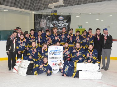 The Esso Minor Hockey Week champions inthe Bantam 3 division were the Calgary Saints 2. Cory Harding Photography