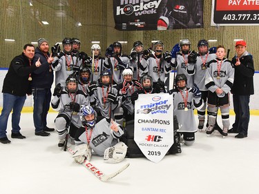 The RHC Kings were crowned champions in the Bantam Rec division during Esso Minor Hockey Week. Cory Harding Photography