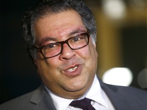 Calgary Mayor Naheed Nenshi speaks to media as council started its strategic meetings this week on several proposed megaprojects.