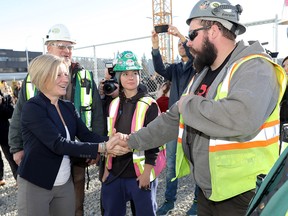 Premier Rachel Notley tours the construction site of the Calgary Cancer Centre and provided a project update in Calgary on Monday January 14, 2019.