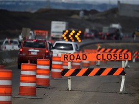 Road construction at the Henday and Highway 16 in Edmonton on Friday May 8, 2015.