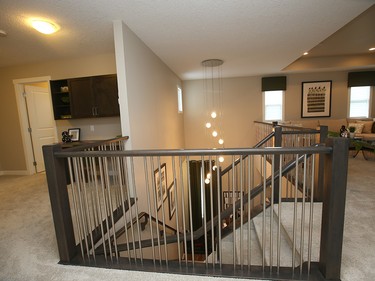 The upper landing area is shown in the STARS Lottery Calgary show home during the launch of the 26th edition of the STARS lottery in Calgary on Thursday, January 17, 2019. The popular lottery offers 2809 prizes valued at over $4.5 million. Jim Wells/Postmedia