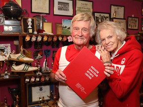 Doug Kyle with his wife, Carol, is a Canadian Olympian track and field athlete and the former head coach of the Calgary Track and Field Club. Heís been advocating for a field house for Calgary since Ö 1967, longer than most Calgarians have been alive on Monday January 28, 2019. Darren Makowichuk/Postmedia