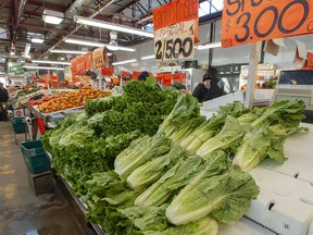 A vegetable stand is seen at the Jean Talon Market where Canada's new food guide was unveiled on Tuesday, Jan. 22, 2019 in Montreal.