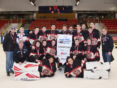 The Esso Minor Hockey Week Midget 3 champions were the Trails West Wolves 3 White. Cory Harding Photography