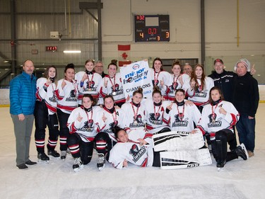The GHC Heat Inferno captured the Midget B Girls crown at Esso Minor Hockey Week on Saturday. Cory Harding Photography