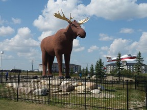 The iconic Mac the Moose sculpture in Moose Jaw.