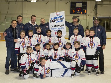 The Northwest Warriors 1 came out on top of the Novice Major 1 North division of Esso Minor Hockey Week. Cory Harding Photography