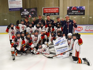 The Novice Major 2 South champions of Esso Minor Hockey Week were the Southwest 2 Cougars. Cory Harding Photography