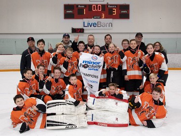 The McKnight Mustangs 2 were Esso Minor Hockey Week champions in the Pee Wee 2 North Division. Cory Harding Photography