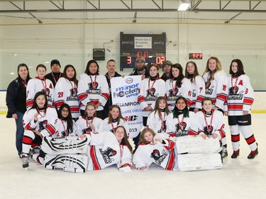 The GHC Heat Inferno finished on top in the Pee Wee Girls division during Esso Minor Hockey Week. Cory Harding Photography